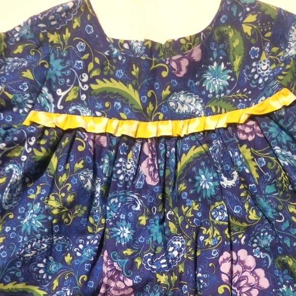 POPPY Whitaker Blue Floral Preppy Ruffle Short Dress, Size 6 - Picture 6 of 6